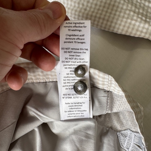 WindRiver No Fly Zone Lined Outdoor Button Up Shirt Roll-Tab Sleeves Beige Small - Picture 11 of 16